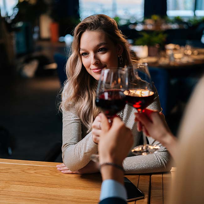 Date night is best served with red wine by the glass at eclectic cuisine & lounge: Chefusion Restaurant and bar in Green Bay, Wisconsin